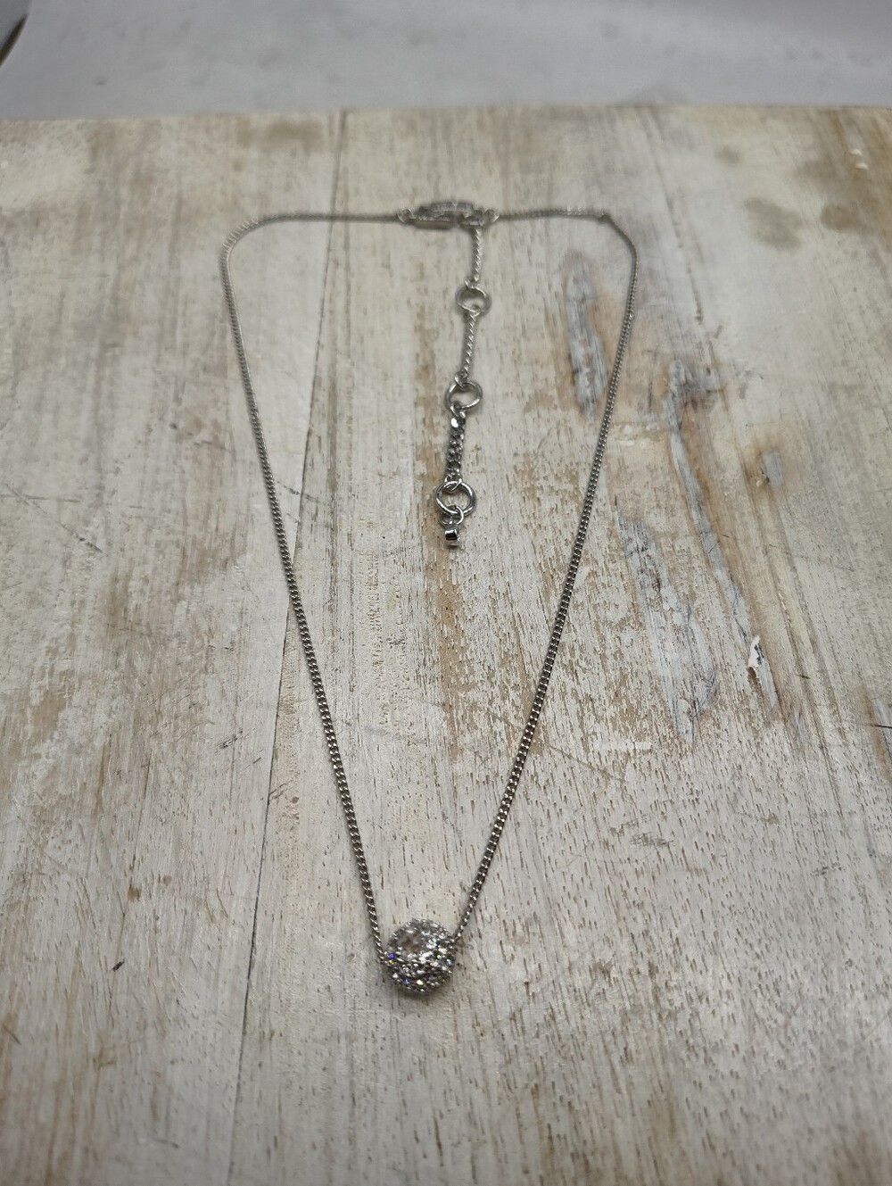 Givenchy Silver-tone Crystal Pave Ball Necklace